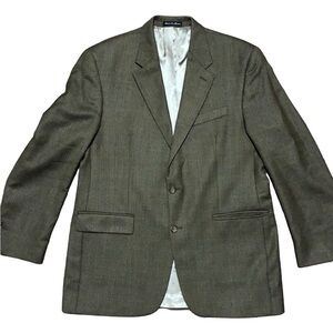 Lauren Ralph Lauren Brown Wool Blazer 42R Herringbone Sport Coat Mexico